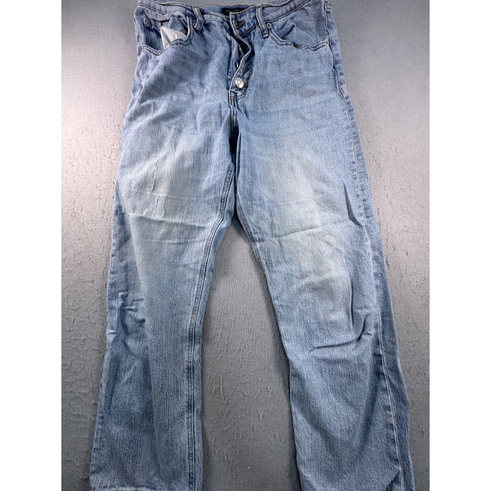 Aéropostale Straight Jeans Womens 12 Blue Denim 90's Super High Rise Button Fly